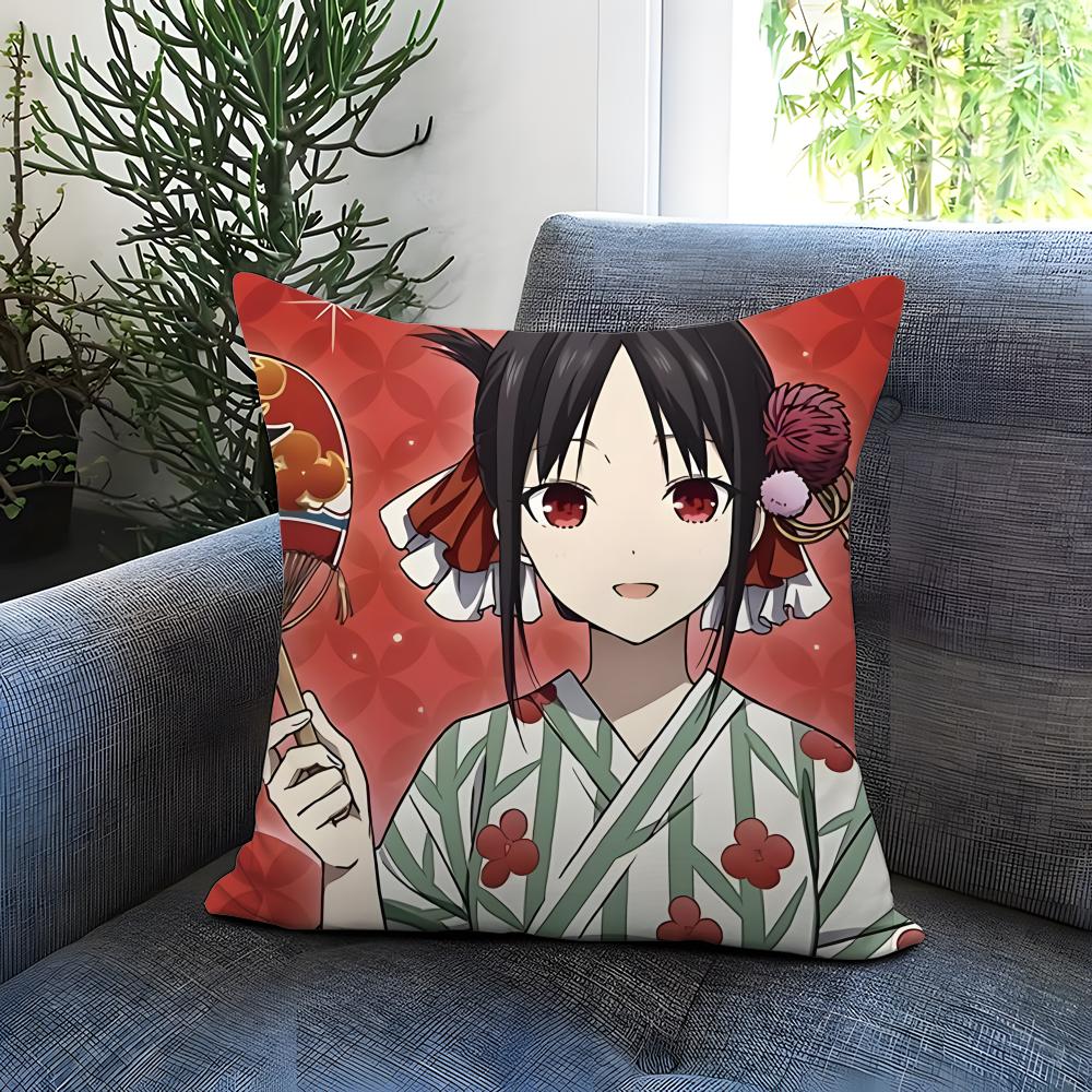 Kaguya-sama Love Is WarS Cushion Cover Comfortable Reversible Pillow Cover Ideal for Car Sofa Bedroom & Beyond