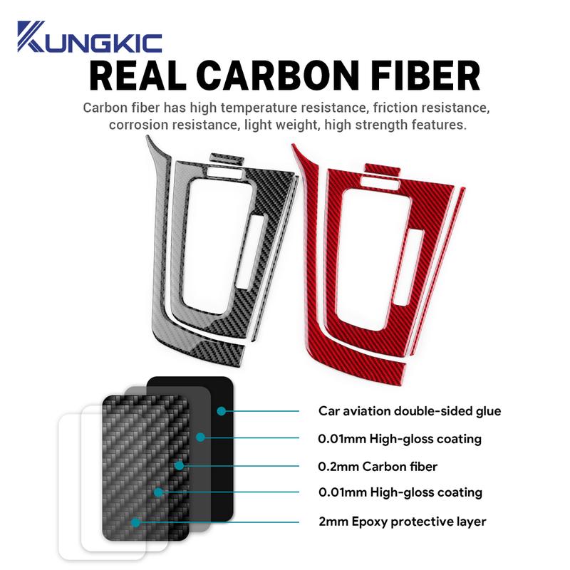 Real Soft Carbon Fiber For Ford Focus 3 MK3 2012 2013 2014 SE/ST LHD RHD Car Gear Shift Frame Panel Sticker Trim Accessories