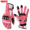 Suomy Women Pink Goatskin Motorcycle Gloves Lady Long Full Finger Scooter Electric Bike Glove Cycling Racing Motocross Luvas XS