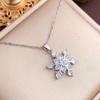 Necklace European and American hot-selling pearl snowflake does not fade titanium steel necklace accessories women's niche design sense collarbone