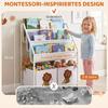 Bookshelf For Children Children Shelf With 2 Open Compartments 3 Hanging Shelves 60 X 30 X 76 Cm White