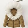 OFTBUY Winter Jacket Women's Real Raccoon Fox Fur White Duck Down Coat Thick Warm