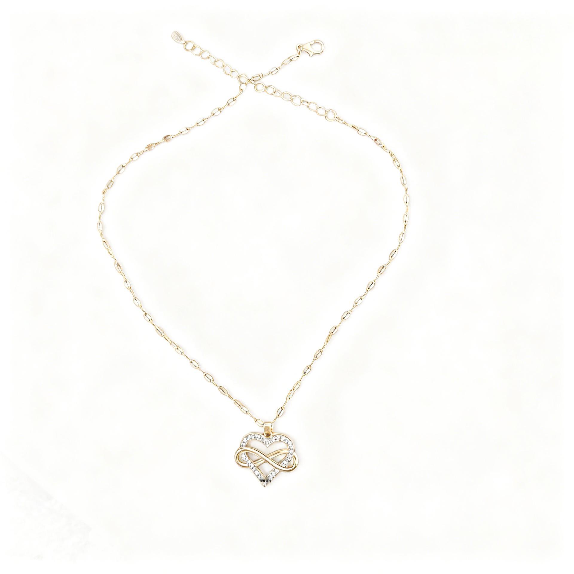 Elegant Titanium Steel Infinity Heart Necklace - High-End, Versatile Women s Fashion Accessory