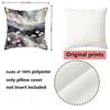 Watercolor Wildflower Mountain Landscape Throw Pattern Cushion Cover Suitable For Sofa Bedroom Car Pillow Cover