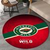 1PC Minnesota-Wild Hockey Team Round Rug, Non-slip Chair Mat, Home Decor, Circle Carpet Perfect for Office, Bedroom, Living Room,Christmas Gift