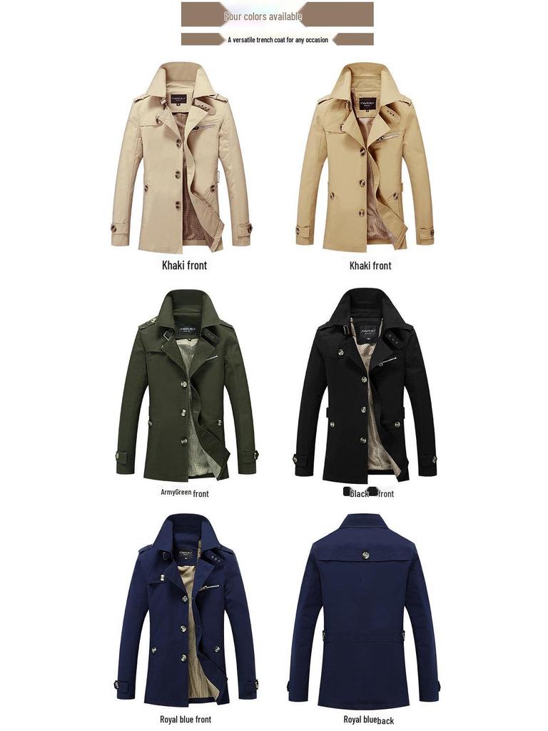 Pánská bunda z prané bavlny: Neformální jarní/podzimní módní kabát