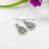 Labradorite Gemstone Earrings: Round Sterling Silver Boho Earrings