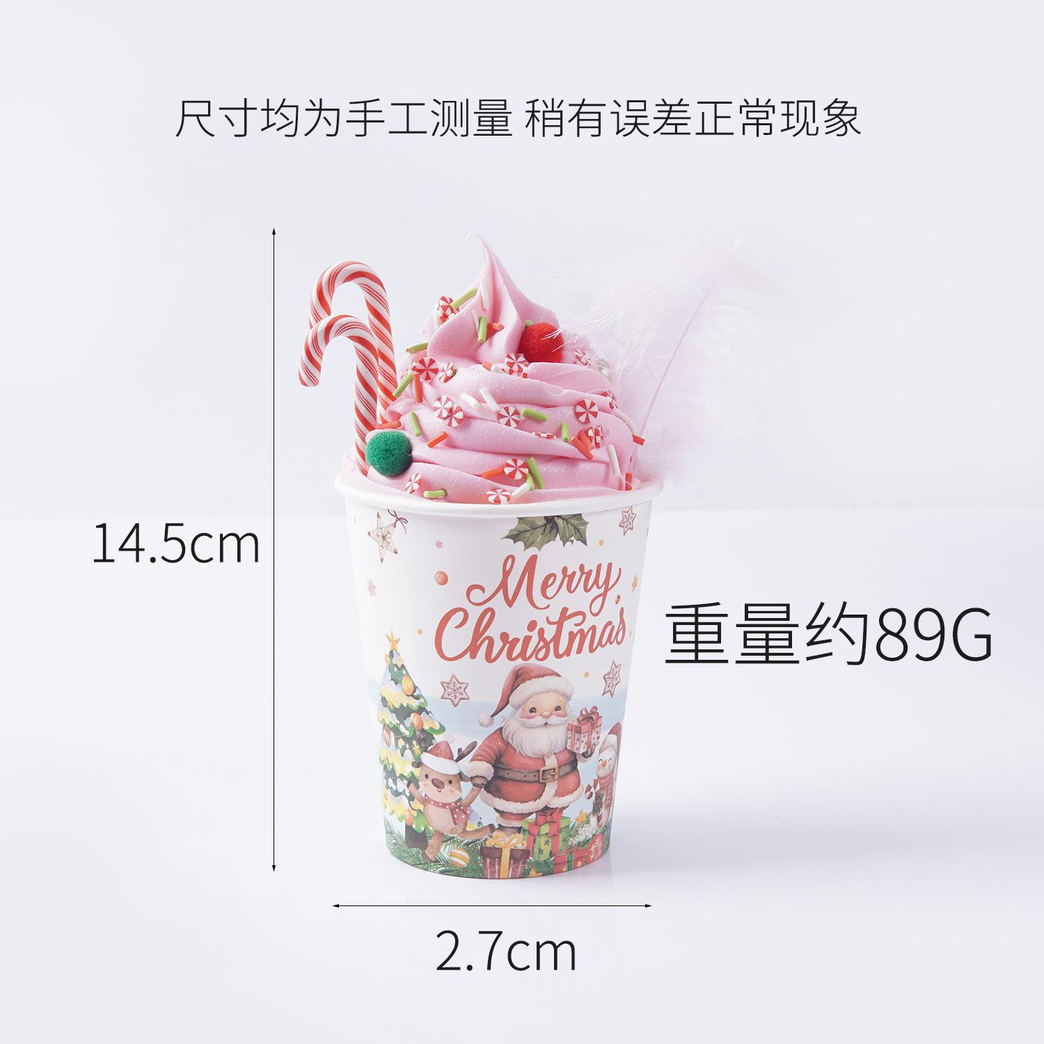 

Christmas Fake Ice Cream Santa Simulation Ice Cream Cup Cake Model Dessert Shop Ornament Display Prop Window Display Home Decor
