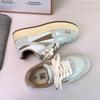 Women's Versatile 2025 Spring/Autumn Thick-Soled Fashionable White Shoes - Perfect with Skirts, Cute Board Shoes