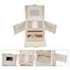 Travel Jewelry Case Portable Jewelry Storage   Box with Key Dual Drawers for  S Ear S Necklaces