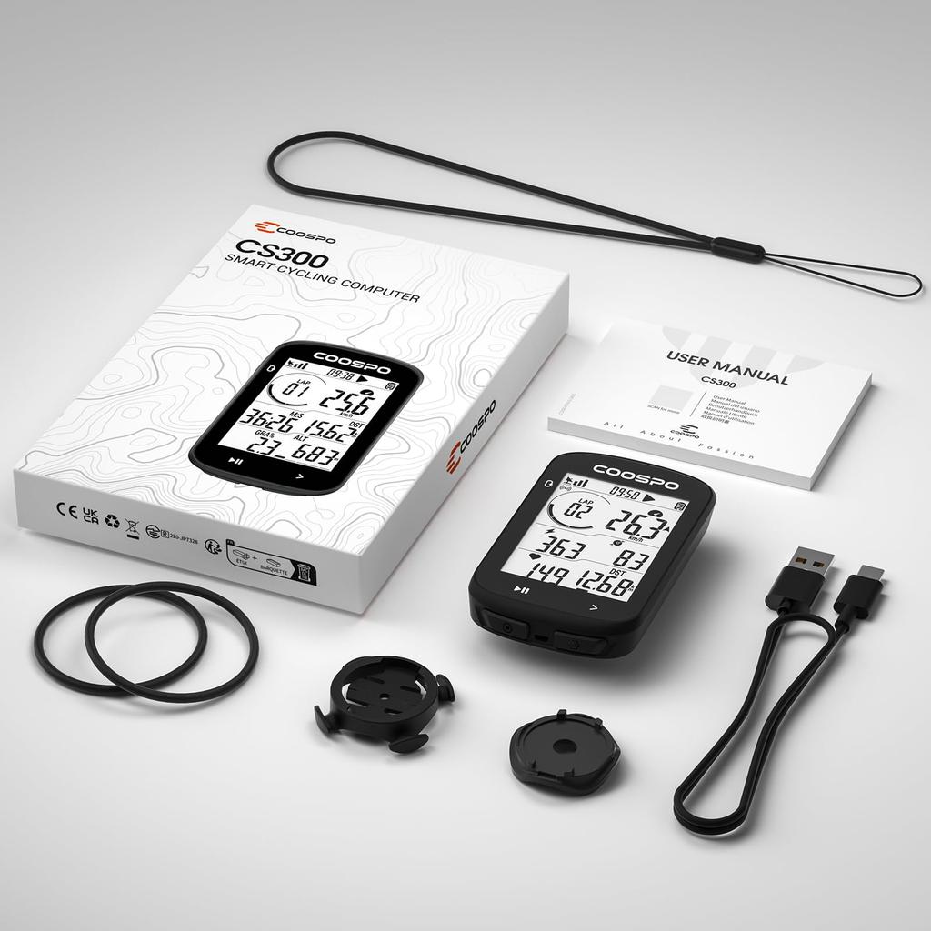 COOSPO CS300 Cycle Bicycle Road Bike Bluetooth Speed Sensor Power Meter Large Strava Japanese Instruction Manual Included Computer, GPS, Wireless,