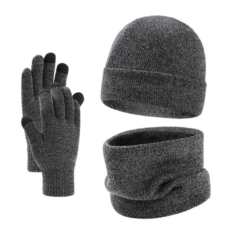 Huinubi Men's Winter Knit Hat, Scarf, and Gloves Set
