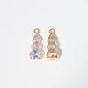 Golden Plated Graduated Clear Zircon Charms, Jewelry Making Supplies