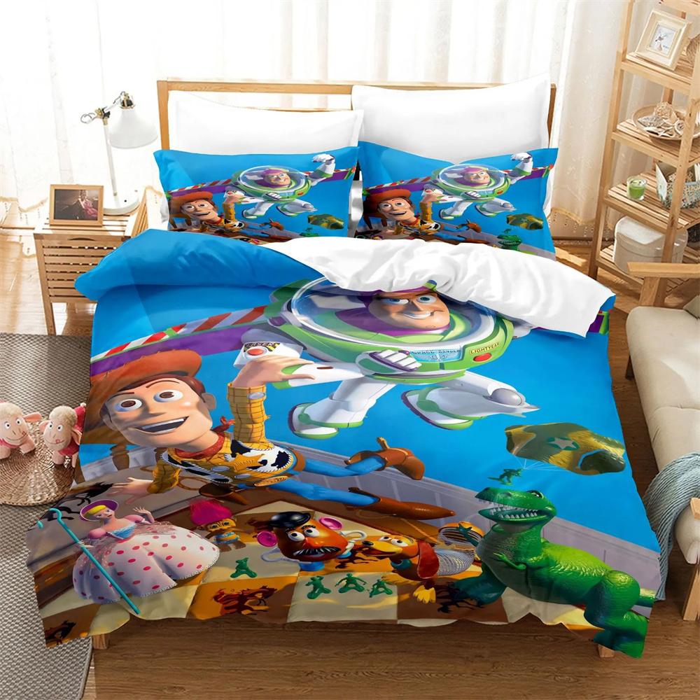 Cartoon Toy Story Duvet Cover Pillowcase Bedding Set Adult Boy Girl Bedroom Decoration Children Gift Single Double Large Size