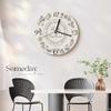 French Style Living Room Wall Clock Bedroom Wooden Silent Wall Clock Retro Restaurant Creative Big Wall Clock Room Decoration