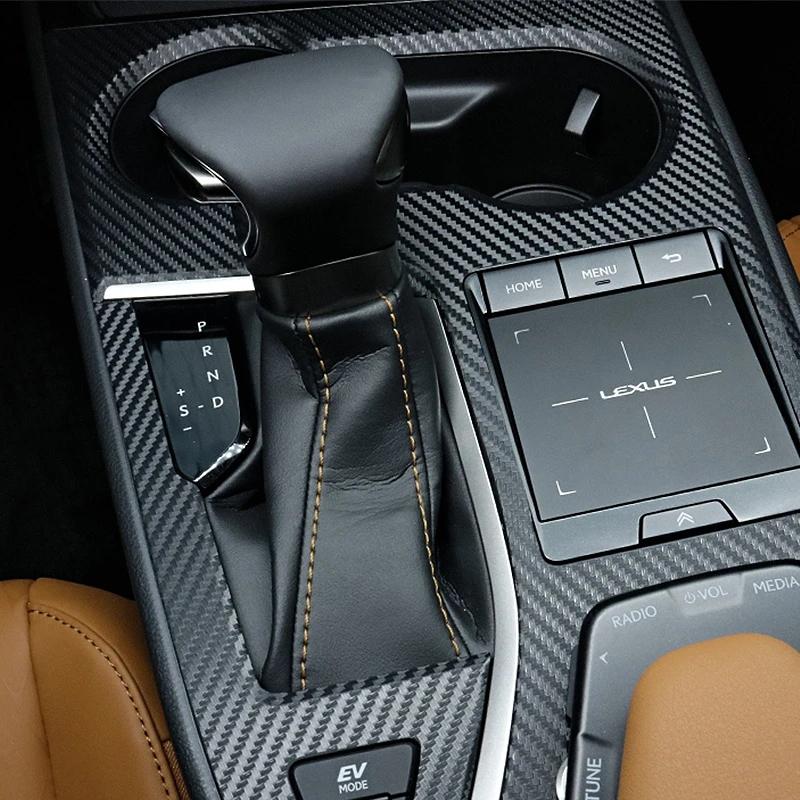 2Pcs/set Pcmos Carbon Fiber Inner Gear Shift Frame Cover Automotive Interior Stickers Trim For Lexus UX200 UX250h