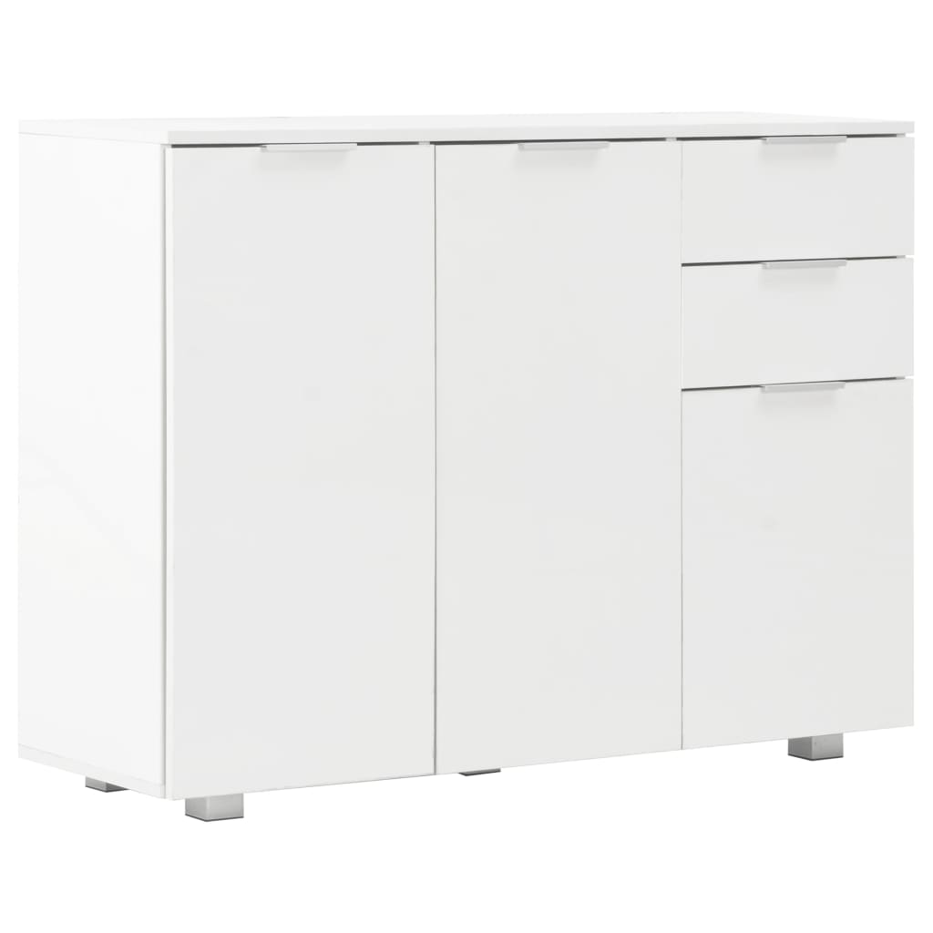 Sideboard High Gloss White 107 X 35 X 80.5 Cm