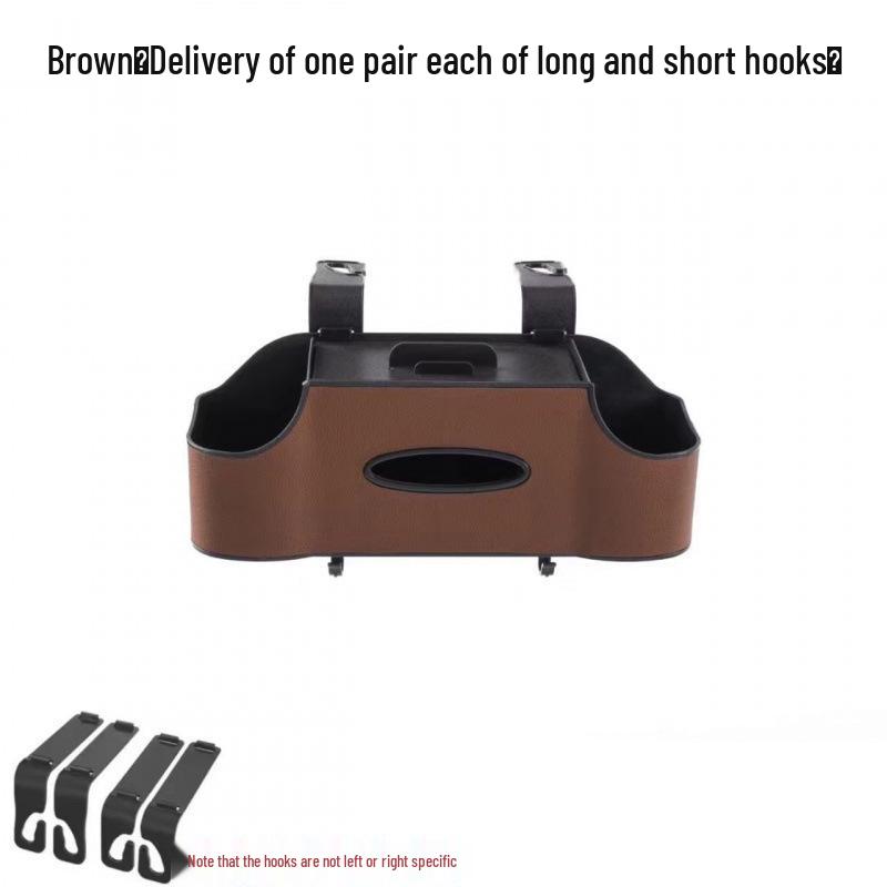 Multifunctional Car Seat Organizer with Hook, Cup Holder & Tissue Box