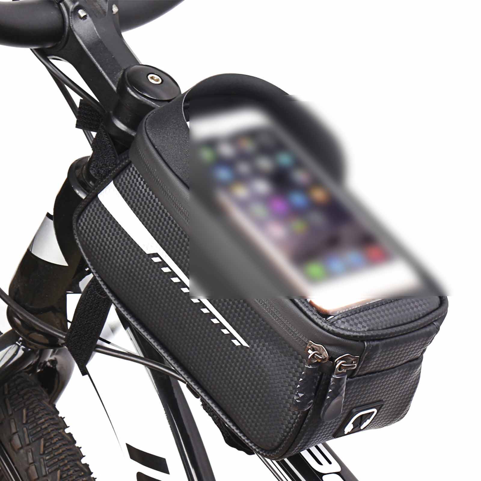 

Front Tube Bag, Large,Capacity Top Tube Phone Bag, Mountain Bike Frame Bag, Cycling Storage Equipment One Size чорний