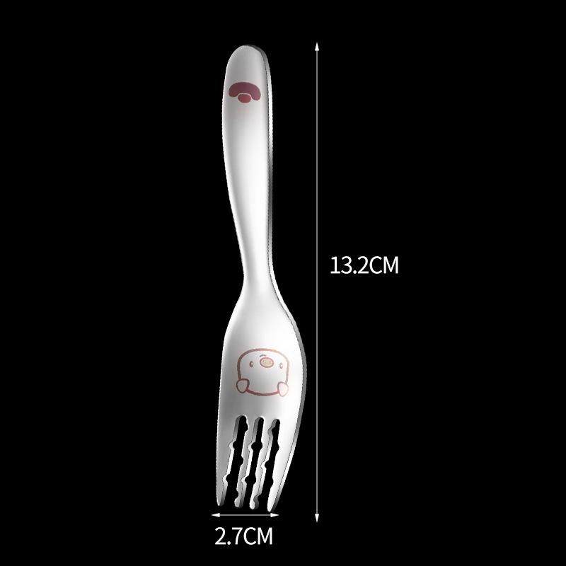 316 Stainless Steel Children's Spoon Fork for Eating and Drinking Soup Spoons Colorful Cartoon Dessert Spoons for Young Children