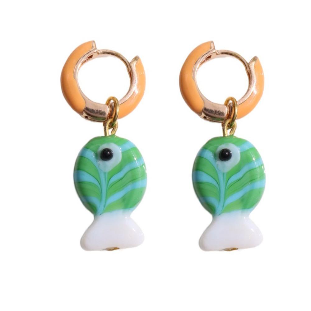 Starfish Charms Ear Buckle Lip Hoop Earrings Simple Enamel Fish Earrings  Party