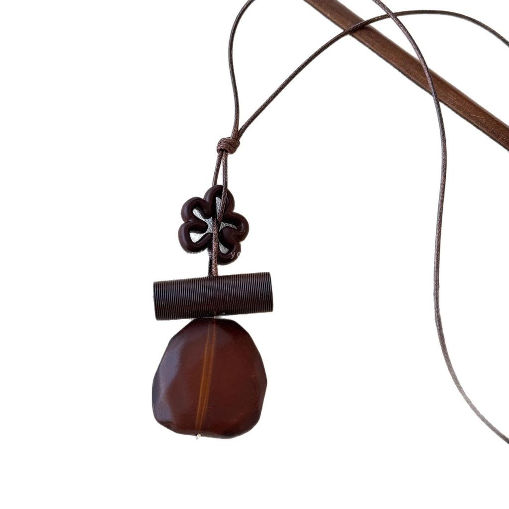 New Chinese-style Hollow Water Drop Long Necklace Women's Sweater Chain Simple Neck Accessories