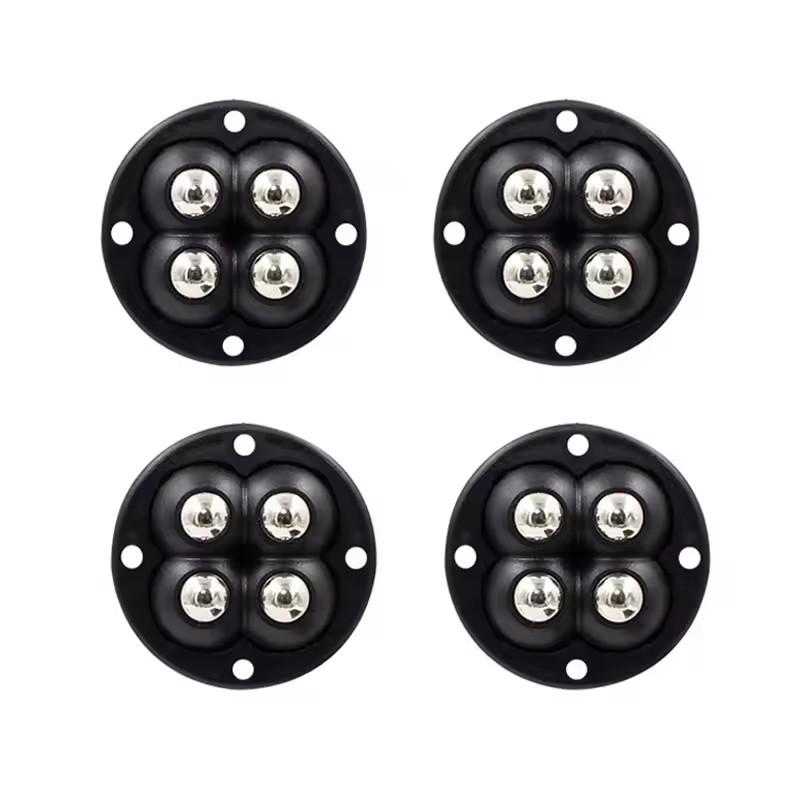 4pcs Non Punching Adhesive Furniture Ball Universal Pulley Household Mobile Base Accessories Trash Can Bottom Small Wheel 4 PCS
