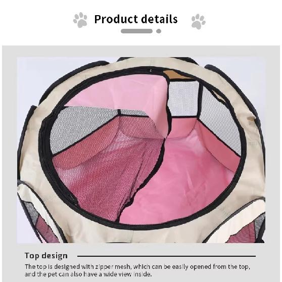 Portable Foldable Octagonal Pet Tent Indoor & Outdoor Pet Playpen Fence Kennel for Dogs and Cats, Easy Setup Large Pet Enclosure