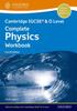The Cambridge IGCSE?? & O Level Complete Physics: Workbook Fourth Edition Book