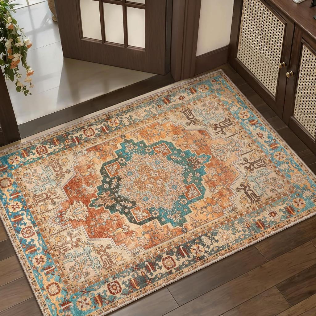 80*120CM Persian Crystal Velvet Floor MATS, Household Anti-slip Door MATS, Anti-slip Foot MATS, Suitable for Bathrooms, Bedrooms, and Doorways