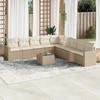 VidaXL Garden Lounge Set with Cushions 10 Pcs Beige Braided Resin 3219088
