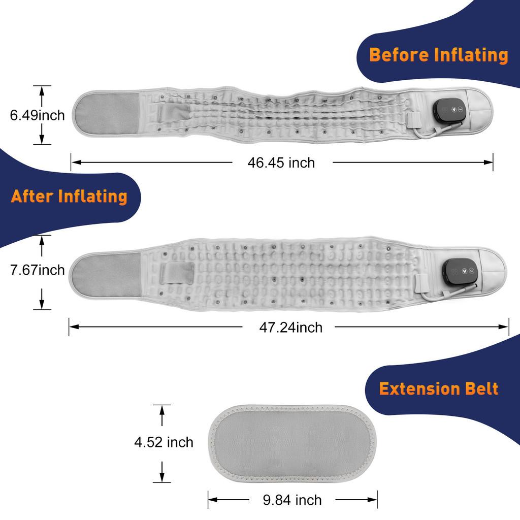 Rechargeable Waist Massager Decompression Lumbar Support Belt Red Light Heating Vibrate Massage Inflatable Waist Belt