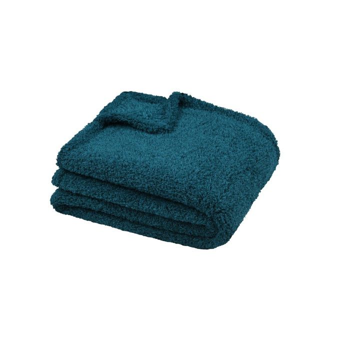 Plaid - Montreal - 130 X 160 Cm - Bleu Pétrole - Doux Et Moelleux