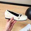 Inner heightening French single shoes women's round head flat bottom spring and summer shallow mouth Mary Jane shoes late evening breeze simple soft l