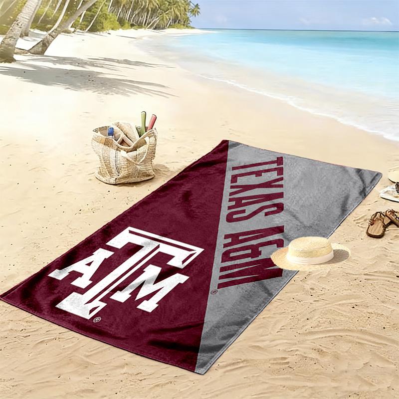 Texas A&M Aggies Print Beach Towel, Large Soft Quick Dry Towel for Beach Camping Swimming