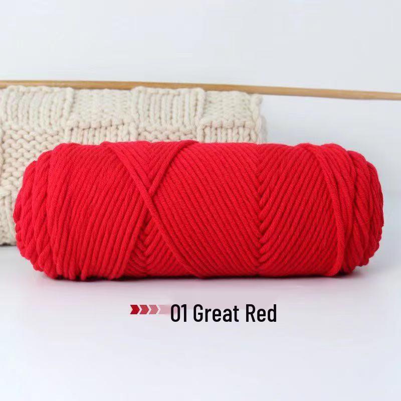 8-Strand Cotton Wool Yarn for Scarf DIY - Thick, Soft Thread with Silk Elements