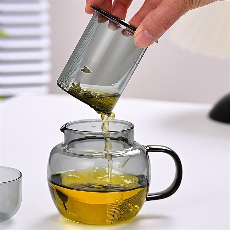 325ml Teewasser-Trennung Filter Teetasse Hohes Borosilikatglas Teetassen mit Infuser Büro Blume Teetasse