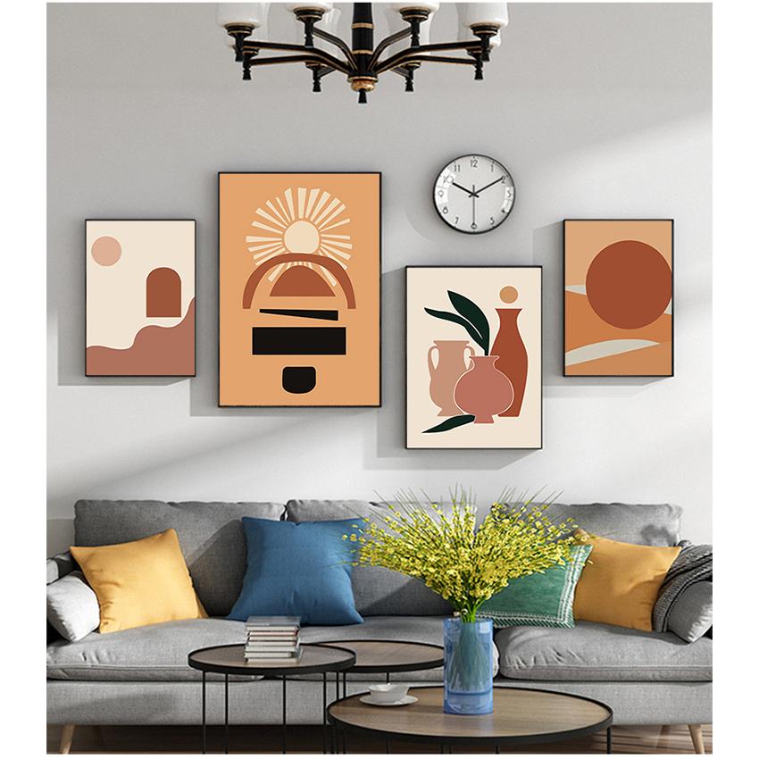 Posters And Prints Wall Pictures For Living Room Decor Abstract Girl Plant Leaf Vintage Poster Wall Art Canvas Painting Nordic