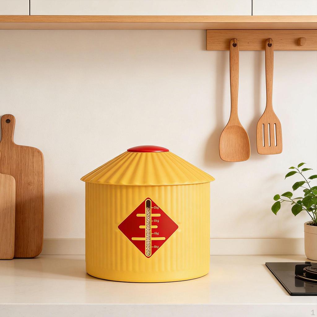 Food Container Rice Storage Bin Lightweight Airtight Grain Bucket for Flour Beans