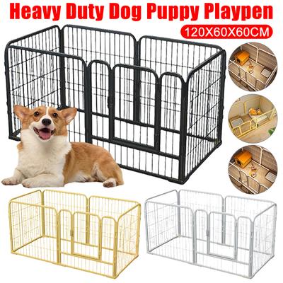 6 Panels Heavy Duty Metal Dog Playpen Foldable Detachable Dog Fence with Door for Puppy Small Dog Indoor Outdoor Camping Garden