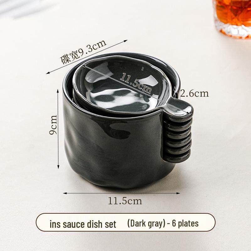 Ceramic Cream-Style Dipping Dish for Seasonings and Sauces