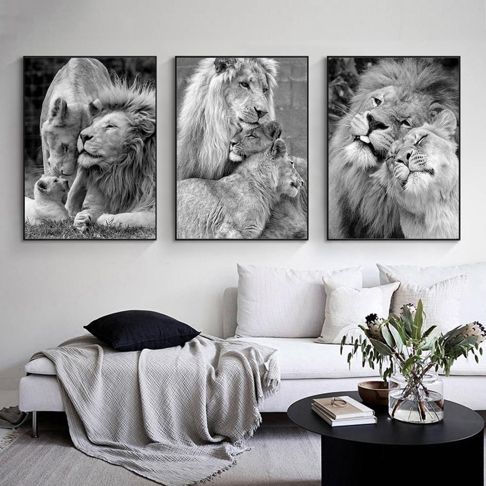 Modern Animal Lovely Lion Canvas Painting Posters and Prints Wall Art Pictures for Living Room Home Decoration Cuadros