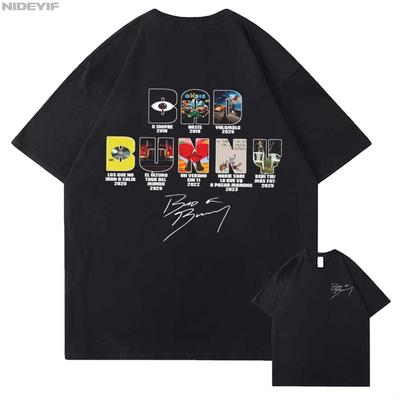 Bad Bunny Merch 2025 Tour T-Shirt für Herren Damen Hiphop Streetwear Oversized Tops 100% Baumwolle T-Shirt BB1