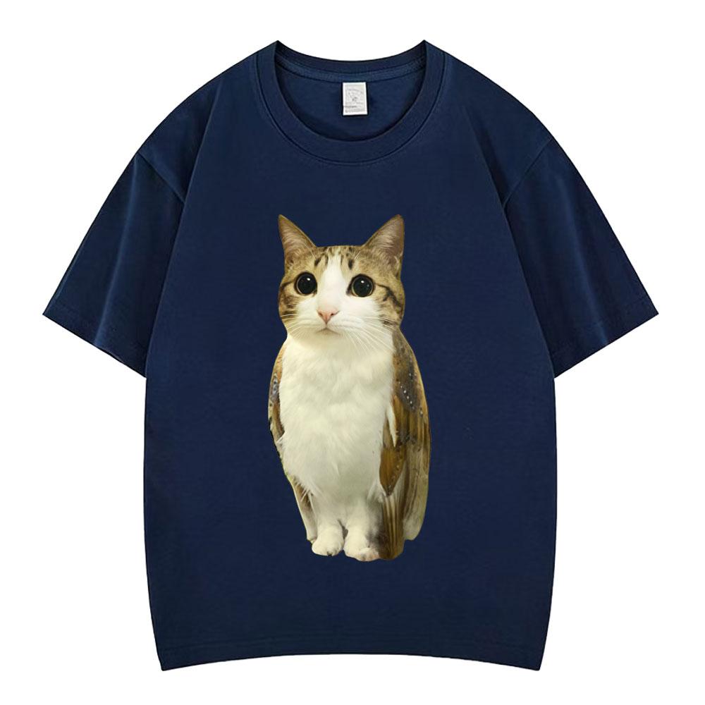 Cat Owl Funny Meowl Meme Brainrot Graphic Tshirts Unisex Unisex Fashion Short Sleeves Tshirt Cotton Oversized T Shirts Streetwear