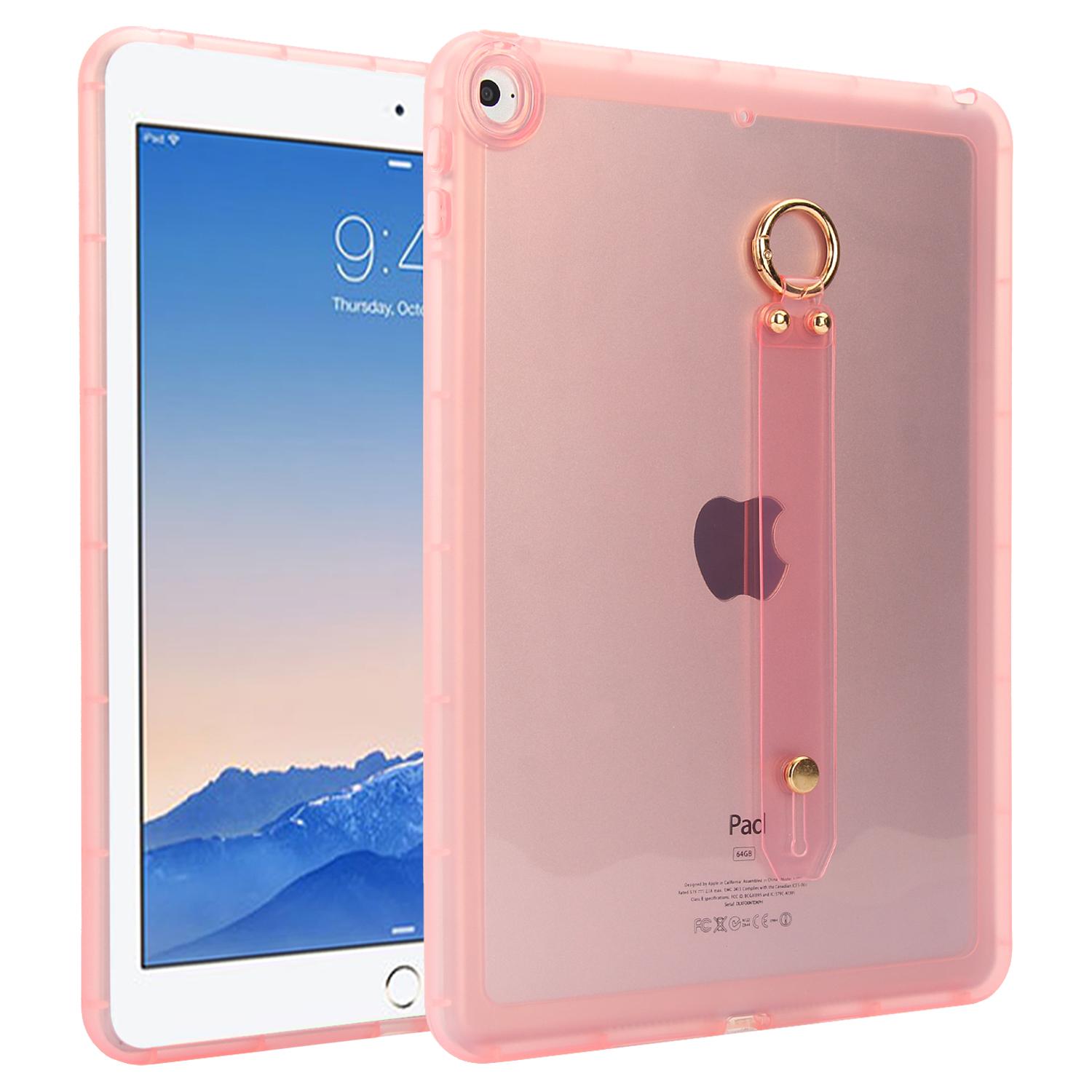 

Tablet Case For iPad 9.7-inch (2018)/(2017)/Air 2 Shockproof TPU Cover with Wristband Pink