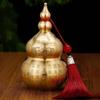 Gourd Ornament Open Top Chinese Brass Feng Shui Desktop Wealth Bringing Carved Decorative Item Gift