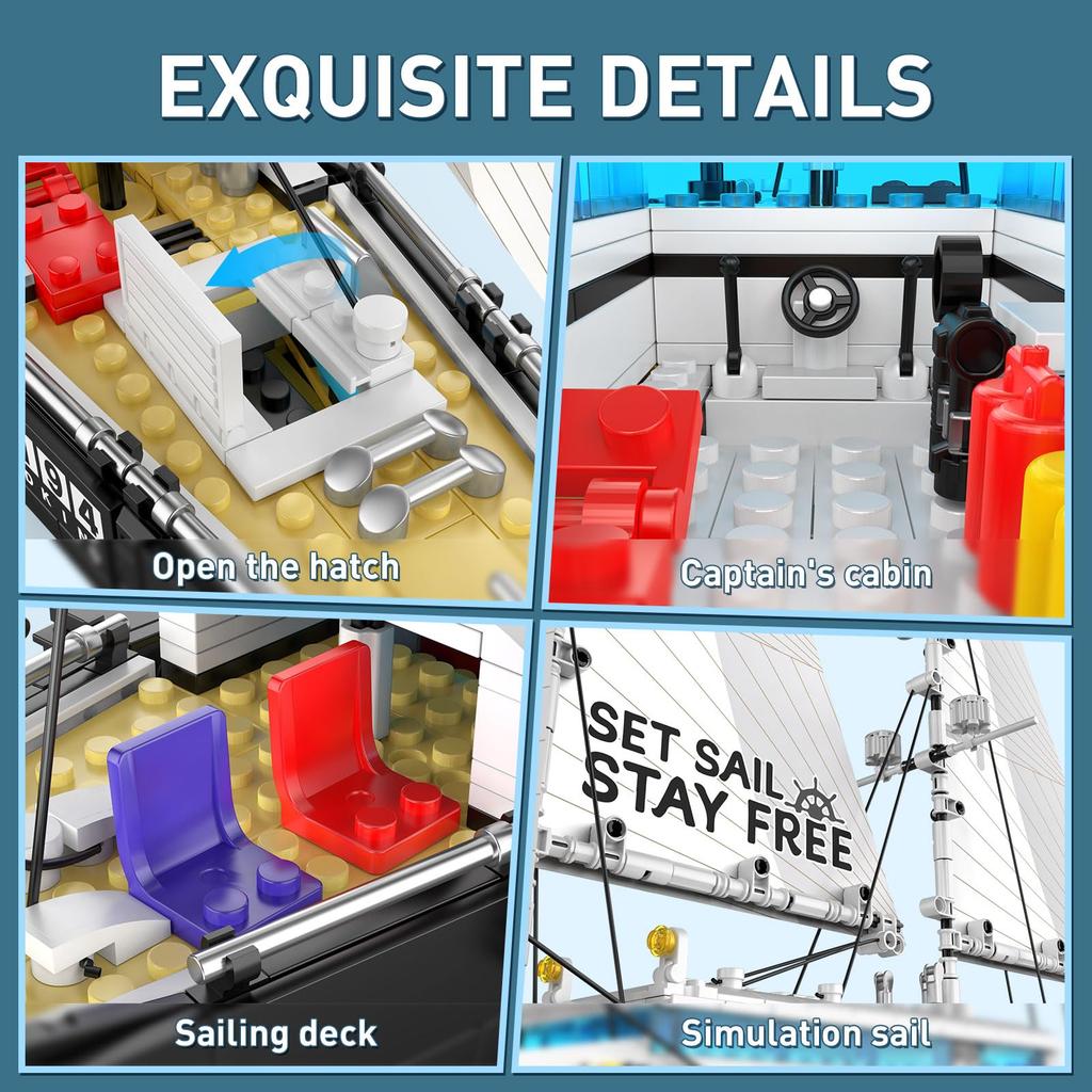 First-Class Ship Premium-Quality Assembly Superior-Grade Toy Giftcreativity High-Standard Big Superior-Grade Sailing-Watercraft Assembly-Set