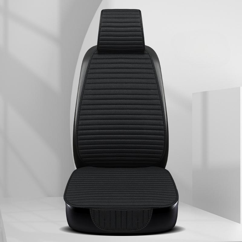 

Новый полосатый льняной чехол на автомобильное сиденье дышащий противоскользящий износостойкий всесезонный универсальный подушка для одного сиденья чёрный