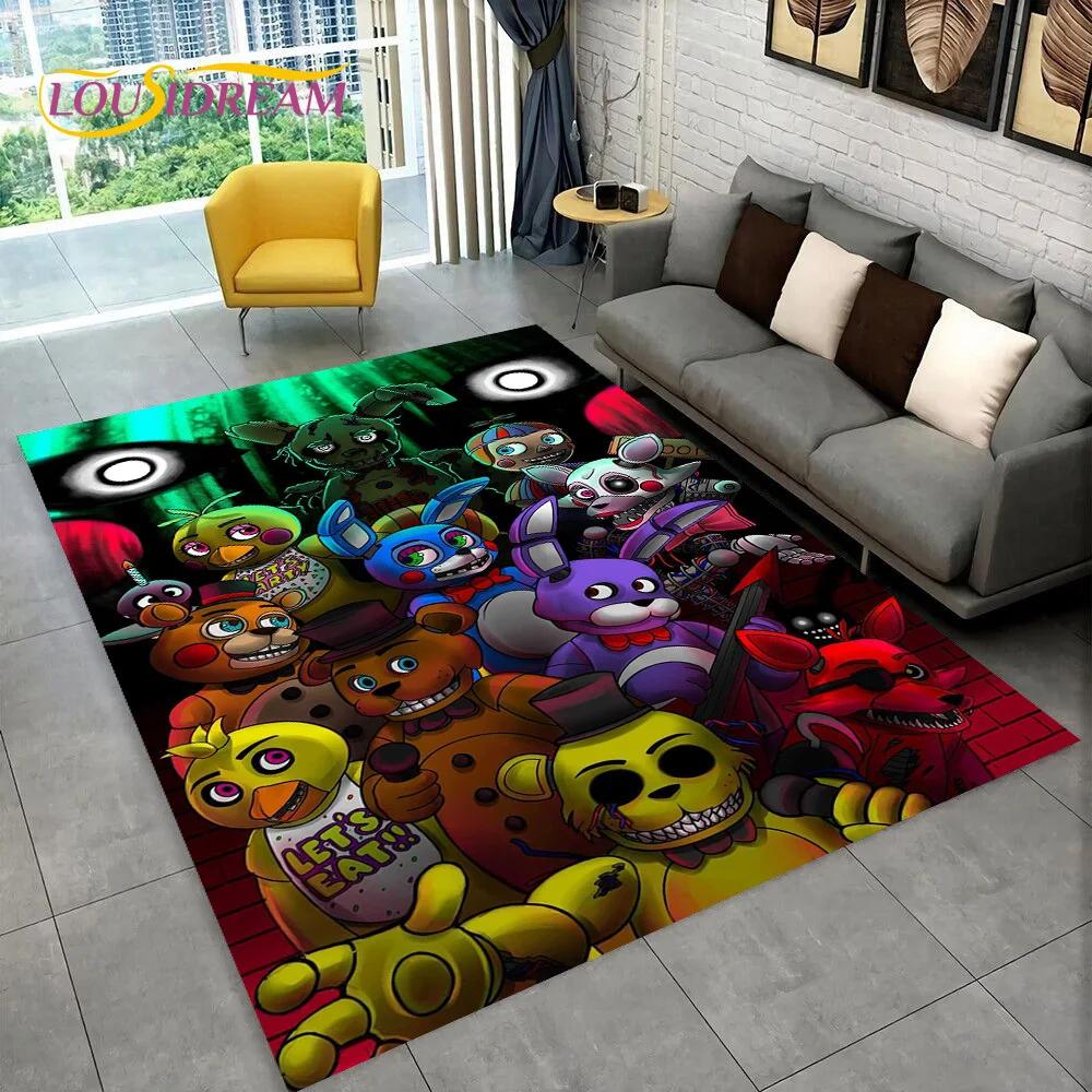 Horror Game FNAF Freddy Film Teppich Teppich für Zuhause Wohnzimmer Schlafzimmer Sofa Fußmatte Dekoration, Kinder Spielzimmer Teppich Rutschfeste Bodenmatte
