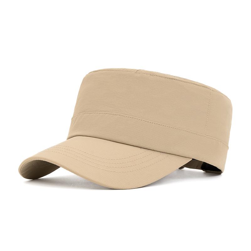 Summer Quick-Drying Flat Top Hat Men's Big Head Cap Outdoor Mesh Breathable Sun Hat